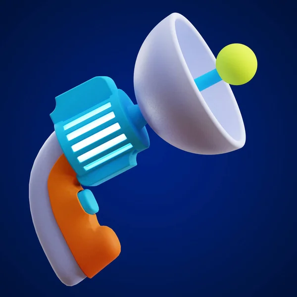 Mini Orange Und Blue Space Gun Cartoon Und Game Asset — Stockfoto