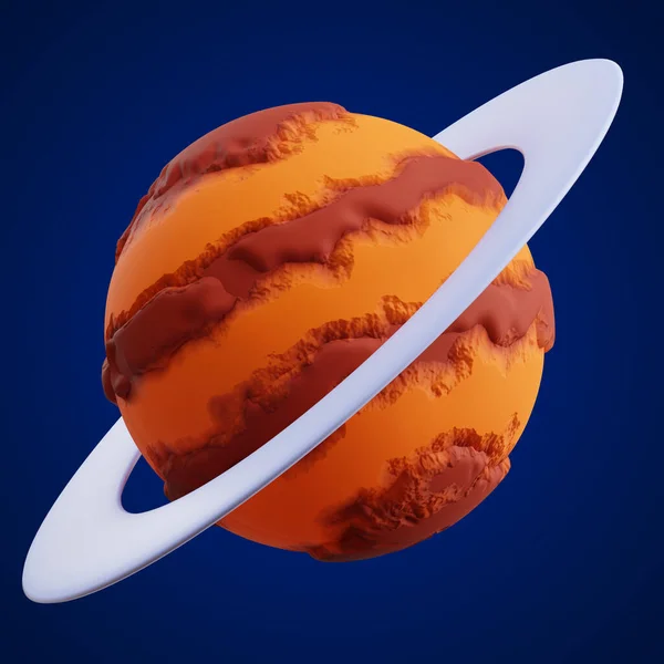 Saturierter Planet Weltraum Cartoon Und Spiel Asset Symbol Auf Isoliertem — Stockfoto