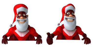 karikatür komik noel baba poz beyaz izole arkaplan 3D görüntüleme