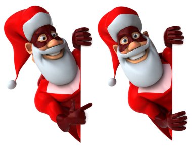 karikatür komik noel baba poz beyaz izole arkaplan 3D görüntüleme