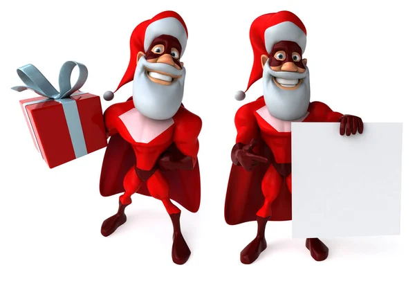 Γελοιογραφία Αστεία Santa Claus Θέτει Λευκό Απομονωμένο Φόντο Απόδοση — Φωτογραφία Αρχείου