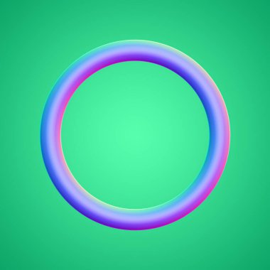 İzole edilmiş arkaplan 3d görüntüleme üzerinde holografik renkli şekil simgesi