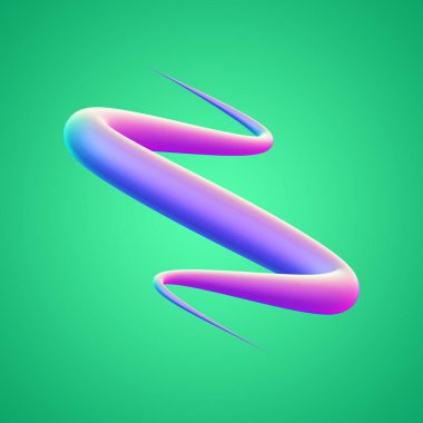 İzole edilmiş arkaplan 3d görüntüleme üzerinde holografik renkli şekil simgesi