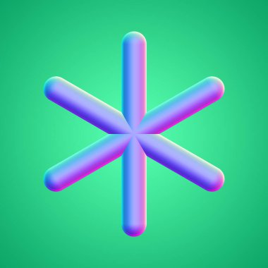 İzole edilmiş arkaplan 3d görüntüleme üzerinde holografik renkli şekil simgesi