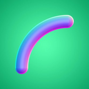 İzole edilmiş arkaplan 3d görüntüleme üzerinde holografik renkli şekil simgesi