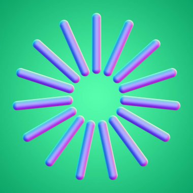 İzole edilmiş arkaplan 3d görüntüleme üzerinde holografik renkli şekil simgesi