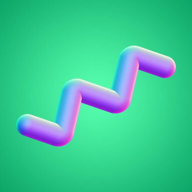 İzole edilmiş arkaplan 3d görüntüleme üzerinde holografik renkli şekil simgesi