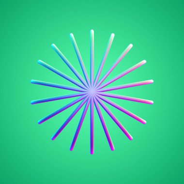 İzole edilmiş arkaplan 3d görüntüleme üzerinde holografik renkli şekil simgesi