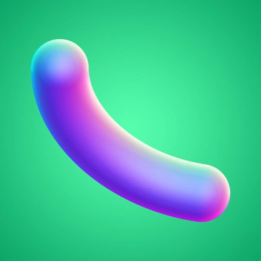 İzole edilmiş arkaplan 3d görüntüleme üzerinde holografik renkli şekil simgesi