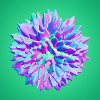 İzole edilmiş arkaplan 3d görüntüleme üzerinde holografik renkli şekil simgesi