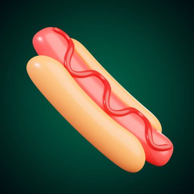 İzole edilmiş arkaplandaki Hot Dog yemek simgesi