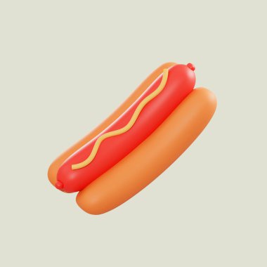 İzole edilmiş arkaplandaki Hot Dog yemek simgesi