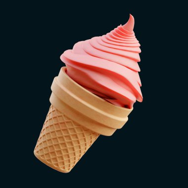 İzole edilmiş arkaplan 3D görüntüleme üzerinde ICE CREAM yiyecek minimal simgesi