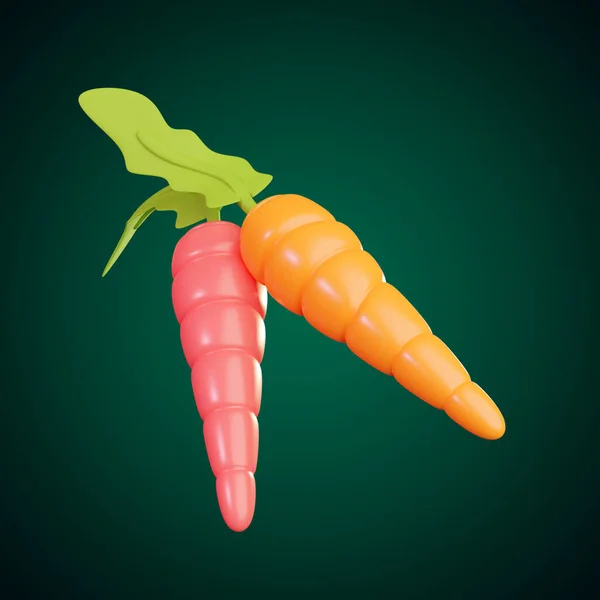 Морквяна Їжа Мінімальна Іконка Ізольованому Фоні Рендерингу — стокове фото