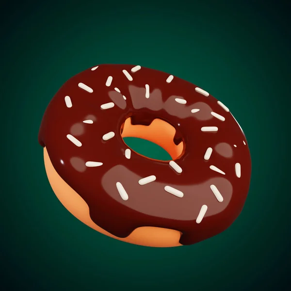 Иконка Donut Food Minimum Изолированном Фоне Рендеринг — стоковое фото