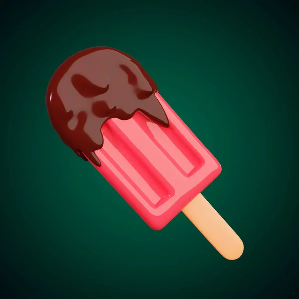 Popsicle Voedsel Minimale Pictogram Geïsoleerde Achtergrond Rendering — Stockfoto