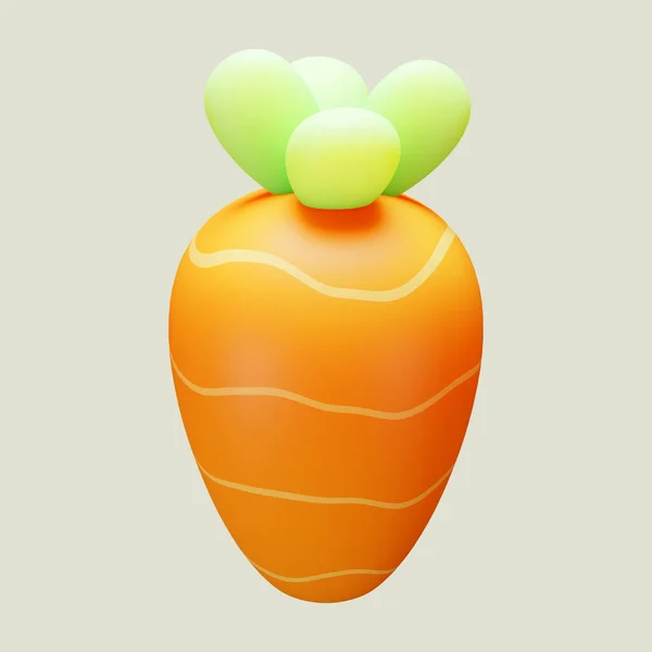 Минимальная Иконка Морковки Изолированном Фоне Рендеринг — стоковое фото