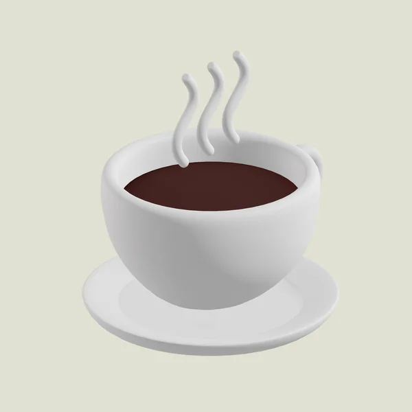 Kávé Élelmiszer Minimális Ikon Izolált Háttér Renderelés — Stock Fotó