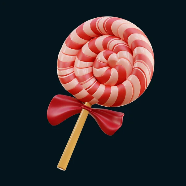 Ícone Mínimo Comida Lollipop Fundo Isolado Renderização — Fotografia de Stock