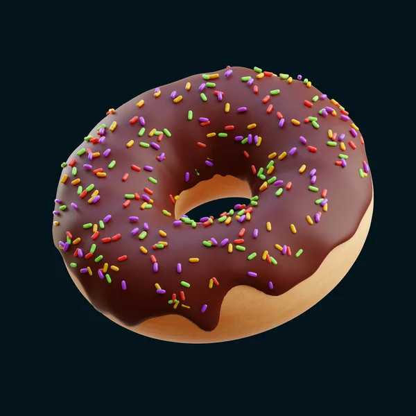 Donut Mat Minimal Ikon Isolerad Bakgrund Rendering — Stockfoto