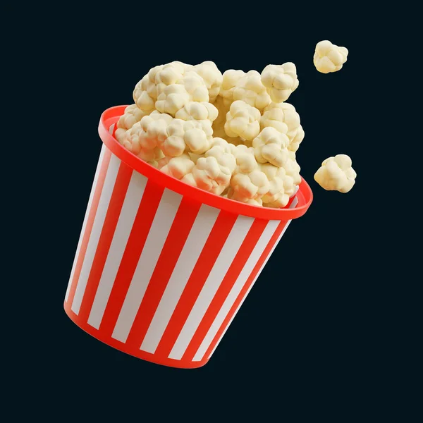  POP CORN yiyecek izole edilmiş arkaplan 3D görüntüleme üzerinde minimal simge