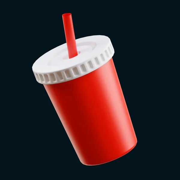 Soft Drink Food Minimal Icon Auf Isoliertem Hintergrund Rendering — Stockfoto