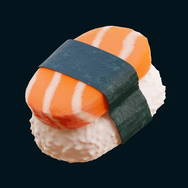 Sushi Lebensmittel Minimales Symbol Auf Isoliertem Hintergrund Rendering — Stockfoto