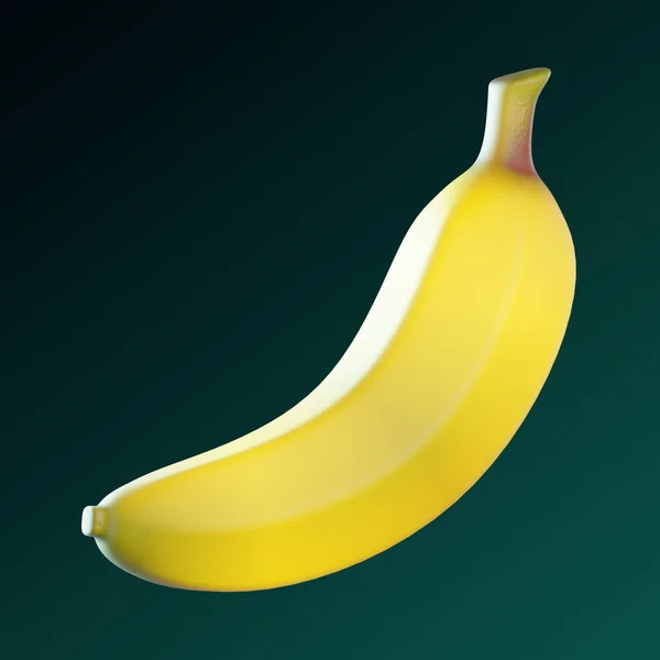 Banano Alimentos Icono Mínimo Sobre Fondo Aislado Renderizado —  Fotos de Stock