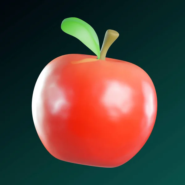 Яблочный Пища Минимальная Иконка Изолированном Фоне Рендеринг — стоковое фото