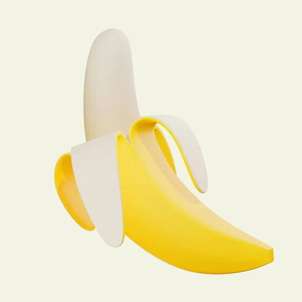 Minimales Symbol Für Bananen Lebensmittel Auf Isoliertem Hintergrund — Stockfoto