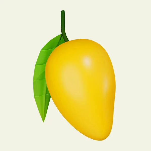 Mango Essen Minimales Symbol Auf Isoliertem Hintergrund Rendering — Stockfoto