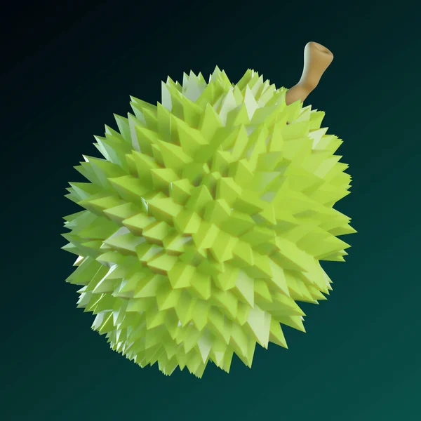 Durian Voedsel Minimale Pictogram Geïsoleerde Achtergrond Rendering — Stockfoto