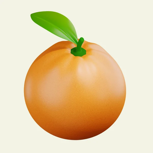 Oranje Voedsel Minimale Pictogram Geïsoleerde Achtergrond Rendering — Stockfoto