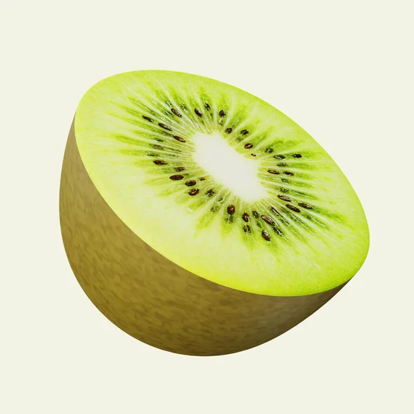 Kiwi Élelmiszer Minimális Ikon Izolált Háttér Renderelés — Stock Fotó