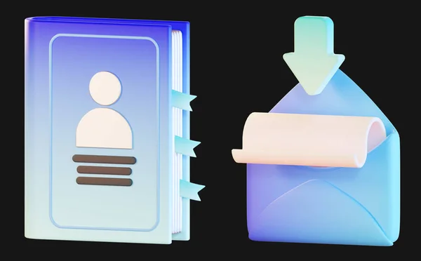 ofis ve iş aracı simgesi beyaz izole arkaplan 3d görüntüleme üzerinde ayarlandı