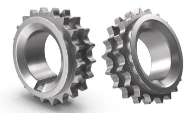 Beyaz izole edilmiş arkaplan 3D görüntüleme üzerinde gümüş makine mühendisliği ekipmanı bileşeni