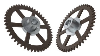 Beyaz izole edilmiş arkaplan 3D görüntüleme üzerinde gümüş makine mühendisliği ekipmanı bileşeni