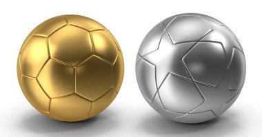 Dünya Kupası futbol topu beyaz izole arka planda 3D görüntüleme