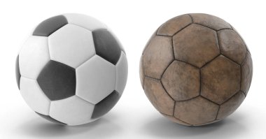 Dünya Kupası futbol topu beyaz izole arka planda 3D görüntüleme