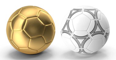 Dünya Kupası futbol topu beyaz izole arka planda 3D görüntüleme