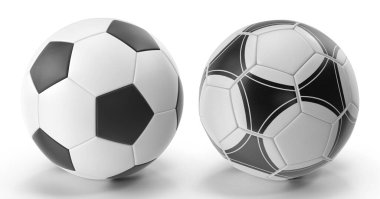 Dünya Kupası futbol topu beyaz izole arka planda 3D görüntüleme