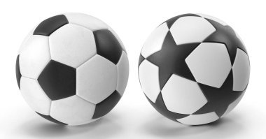 Dünya Kupası futbol topu beyaz izole arka planda 3D görüntüleme
