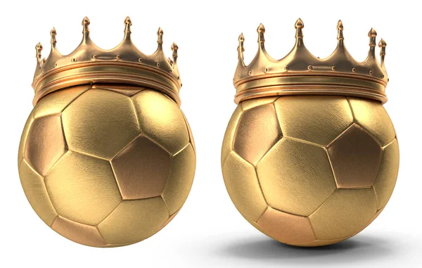 Silber Und Gold Fußballweltmeisterschaft Auf Weißem Isoliertem Hintergrund Rendering — Stockfoto
