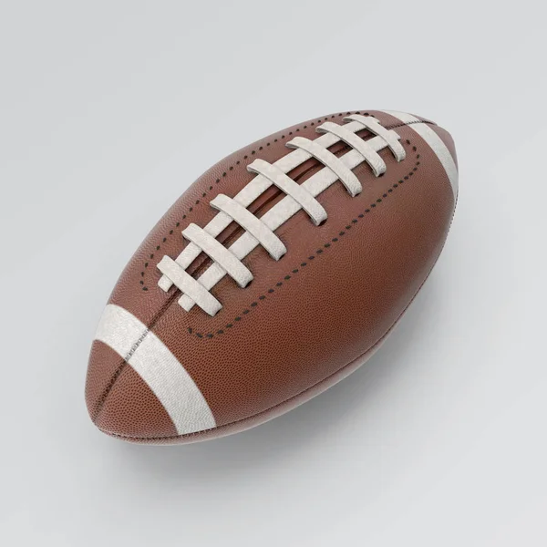 Football Americano Palla Realistica Sfondo Bianco Isolato Rendering — Foto Stock