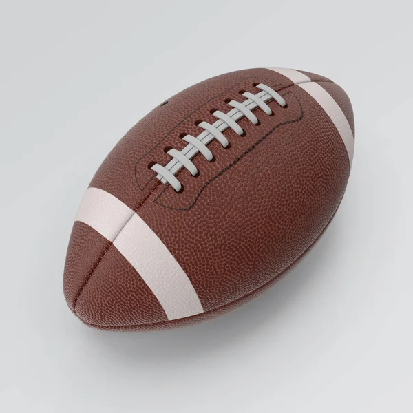 American Football Real Ball White Isolated Background Rendering — 스톡 사진