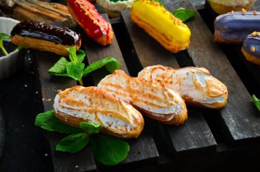 Limonlu pasta. Tatlı, tatlım. Üst görünüm.