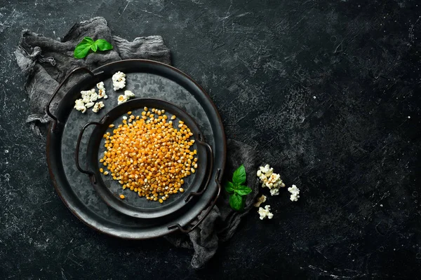 Popcorn Corn Popcorn Kitchen Table Top View — Stockfoto