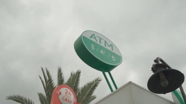 Green ATM banner — стоковое видео