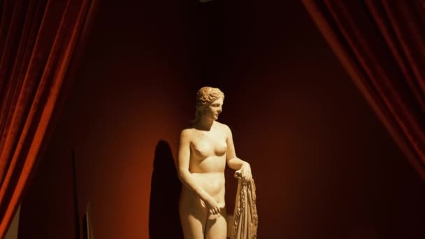 Femme antique sculpture en marbre — Video