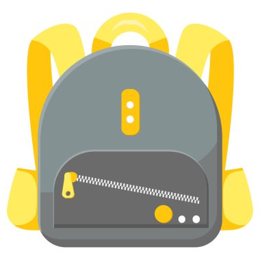 Çocukların okul çantası. Düz stil. İzole vektör.